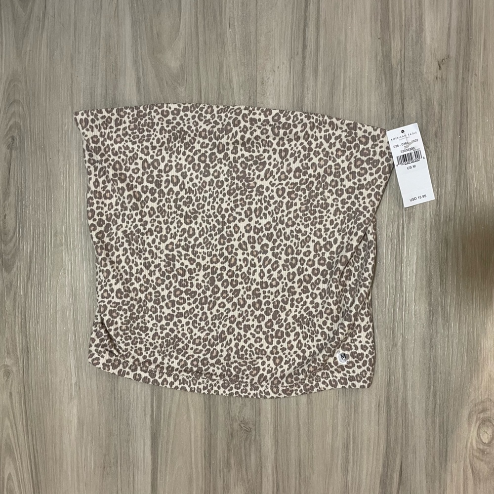 American Eagle Cheetah Ribbed Tube Top size M NWT